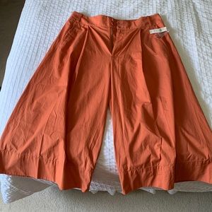 By Anthropologie cropped wide leg trousers in coral